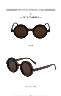 Polarized Small Frame Round Steampunk ND9 Adjustable Dimming Sunglasses Men Light-Reducing Sun Glasses For Fishing Driving UV400