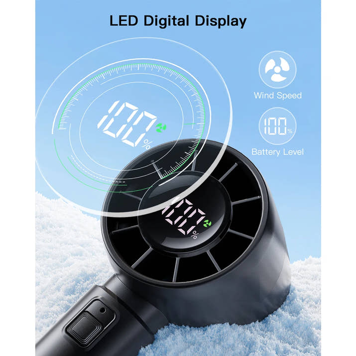 coldSky Handheld Mini Fan 4000mAh Battery Portable Rechargeable Fan with LED Display 5 Speed Turbo Fan for Beach Travel Vacation