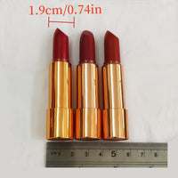 Matte Lipstick Set 3 Colours with Silver Chain Bag Waterproof Non-Stick Long Lasting Makeup Red 3.5gx3pcs for Women and Girls
