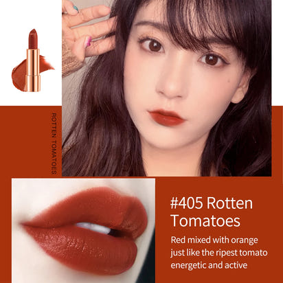 Matte Lipstick Set 3 Colours with Silver Chain Bag Waterproof Non-Stick Long Lasting Makeup Red 3.5gx3pcs for Women and Girls