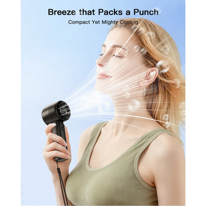 coldSky Handheld Mini Fan 4000mAh Battery Portable Rechargeable Fan with LED Display 5 Speed Turbo Fan for Beach Travel Vacation
