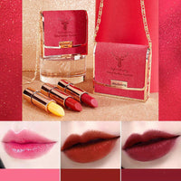 Wholesale Matte Shimmering Velvet Lipstick Make Up Set  Korean Fashion Chain Bag Engraved Lip Glaze 3 Pack Maquillaje