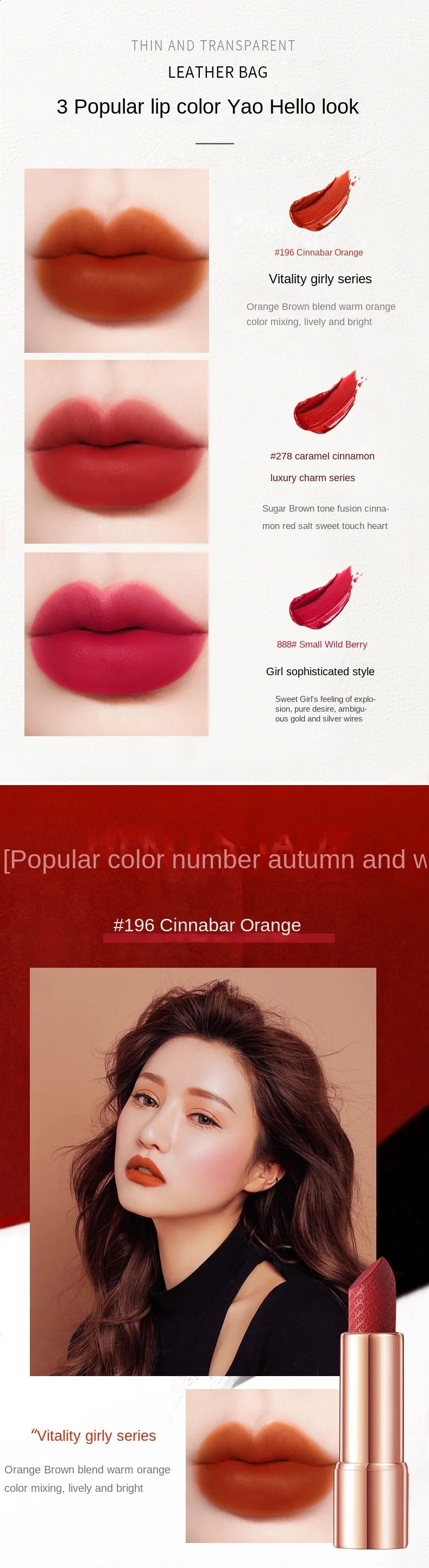 Wholesale Matte Shimmering Velvet Lipstick Make Up Set  Korean Fashion Chain Bag Engraved Lip Glaze 3 Pack Maquillaje