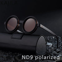 Polarized Small Frame Round Steampunk ND9 Adjustable Dimming Sunglasses Men Light-Reducing Sun Glasses For Fishing Driving UV400