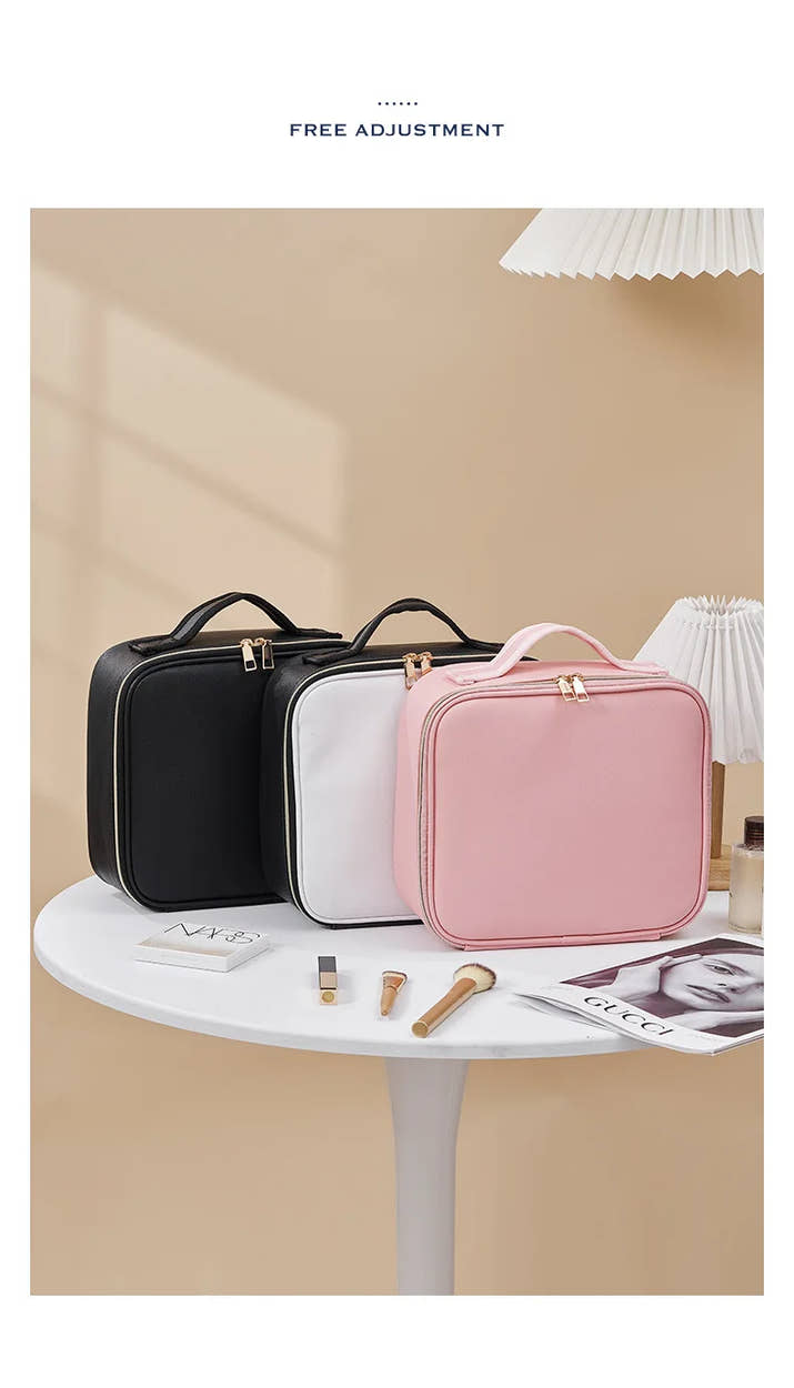 Travel Makeup bag With Led Light Mirror