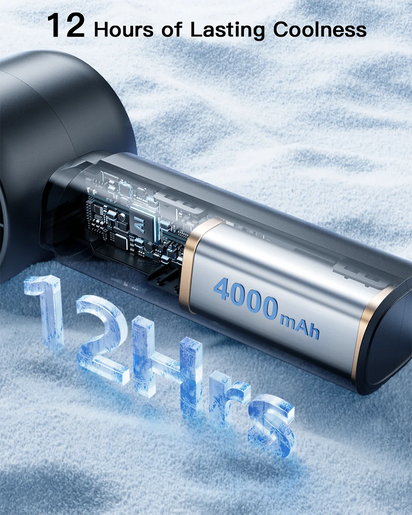 coldSky Handheld Mini Fan 4000mAh Battery Portable Rechargeable Fan with LED Display 5 Speed Turbo Fan for Beach Travel Vacation