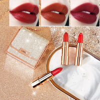 Wholesale Matte Shimmering Velvet Lipstick Make Up Set  Korean Fashion Chain Bag Engraved Lip Glaze 3 Pack Maquillaje