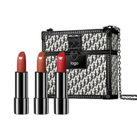 Wholesale Matte Shimmering Velvet Lipstick Make Up Set  Korean Fashion Chain Bag Engraved Lip Glaze 3 Pack Maquillaje