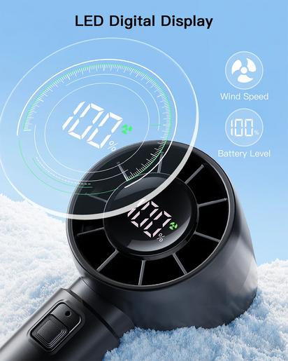 coldSky Handheld Mini Fan 4000mAh Battery Portable Rechargeable Fan with LED Display 5 Speed Turbo Fan for Beach Travel Vacation