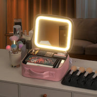 Travel Makeup bag With Led Light Mirror