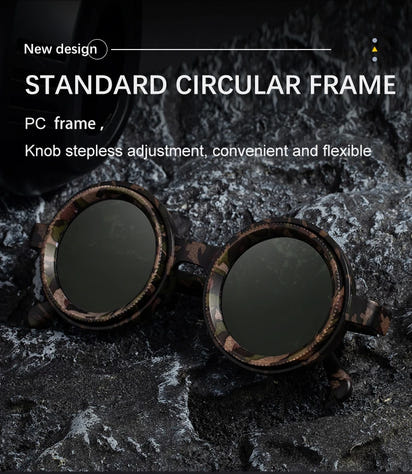 Polarized Small Frame Round Steampunk ND9 Adjustable Dimming Sunglasses Men Light-Reducing Sun Glasses For Fishing Driving UV400