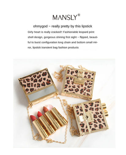 Wholesale Matte Shimmering Velvet Lipstick Make Up Set  Korean Fashion Chain Bag Engraved Lip Glaze 3 Pack Maquillaje