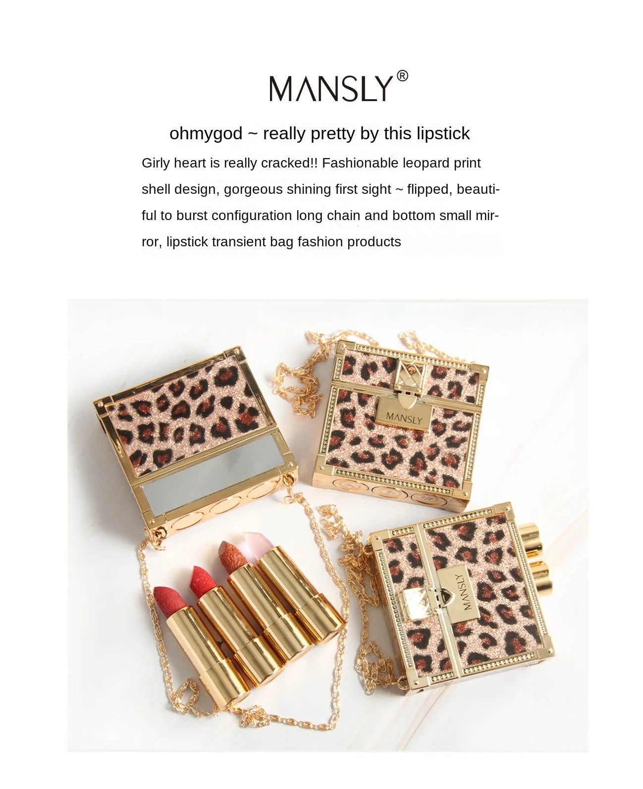 Wholesale Matte Shimmering Velvet Lipstick Make Up Set  Korean Fashion Chain Bag Engraved Lip Glaze 3 Pack Maquillaje